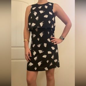 Tobi Black Two-Tiered Skater Dress